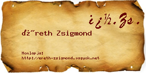 Éreth Zsigmond névjegykártya